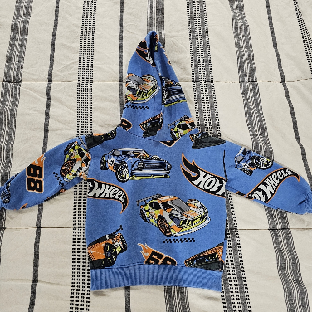 H&M Blue Hoodie with Hot Wheels Graphic Print